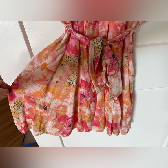 Free People Floral Mini Dress - Pink and Cream - Picture 8 of 14